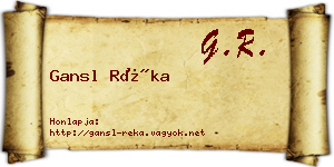 Gansl Réka névjegykártya